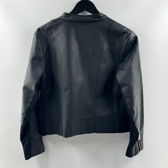 Kenneth Cole Reaction Leather Zip Up Jacket Petite Large NWT - Picture 5 of 5